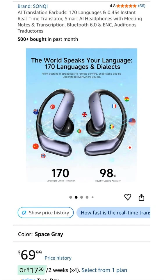 AI Translation Earbuds: 170 Languages & 0.45s Real-Time - photo 4