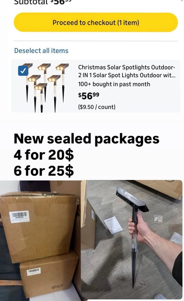Solar Spotlights Outdoor 2-in-1 Wall or Landscape Lights 6-Pack - photo 2