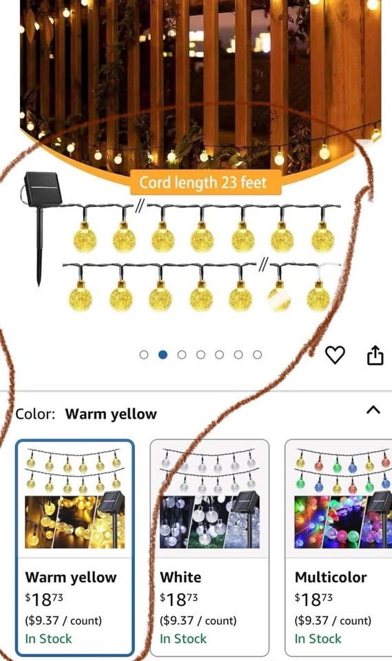 Solar String Lights Outdoor Waterproof 50LED Crystal Globe - photo 4
