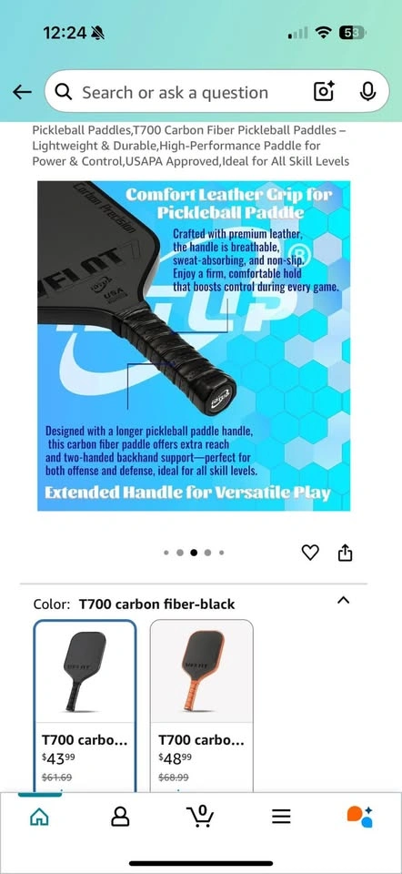 T700 Carbon Fiber Pickleball Paddle - Lightweight & Durable - photo 5