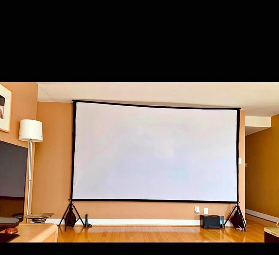 150 inch Projector Screen with Stand and LED Lights