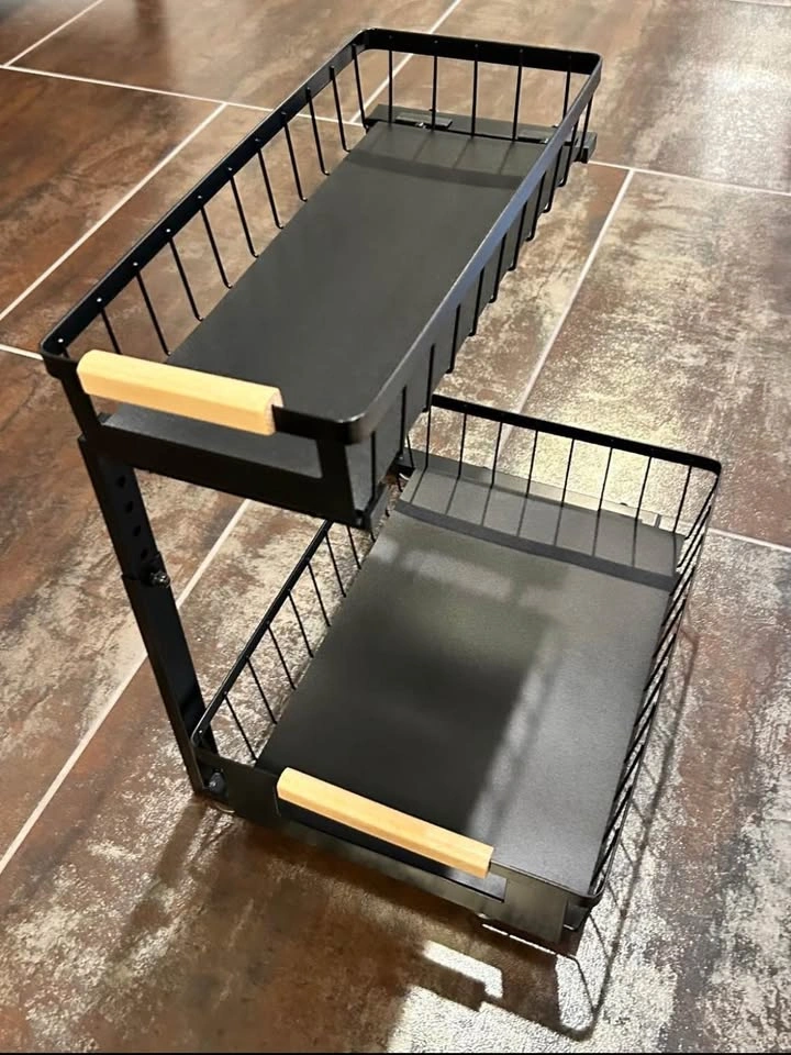 2 Tier Under Sink Organizer Slide Out Cabinet Shelf - photo 2