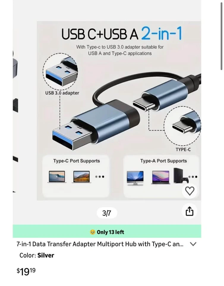 7-in-1 USB C Hub, 5V Power Mode, High-Speed Data Transfer - photo 5