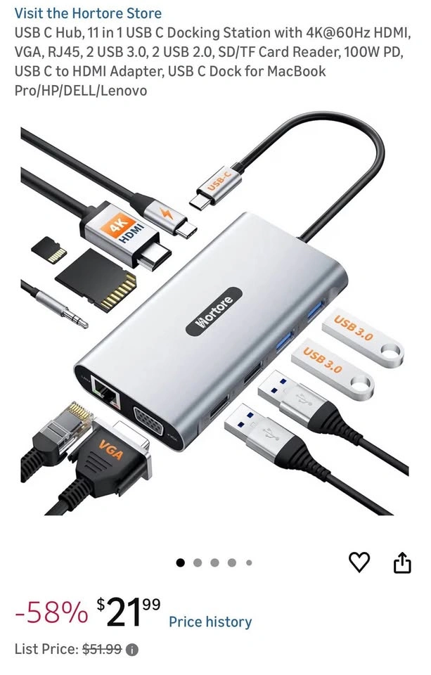 11-in-1 USB-C Docking Station with 4K HDMI, VGA, and PD - photo 2