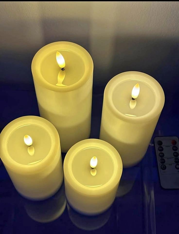 Four Vibrant LED Candle Lights with Remote Control