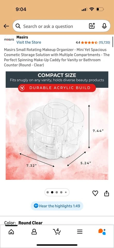 Rotating Makeup Organizer - Mini Cosmetic Storage - photo 5