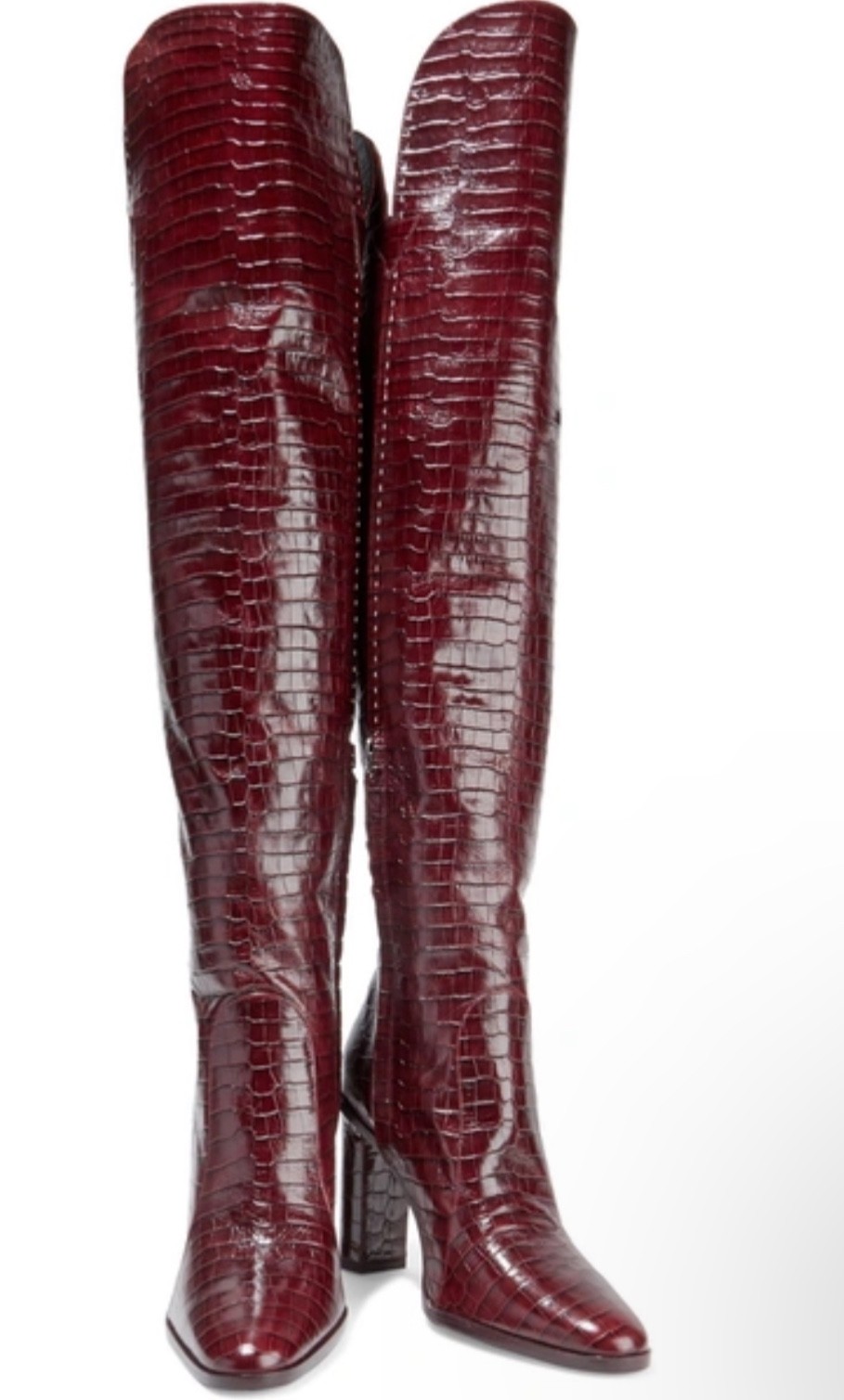 Max Mara over the knee croc boots - blood
