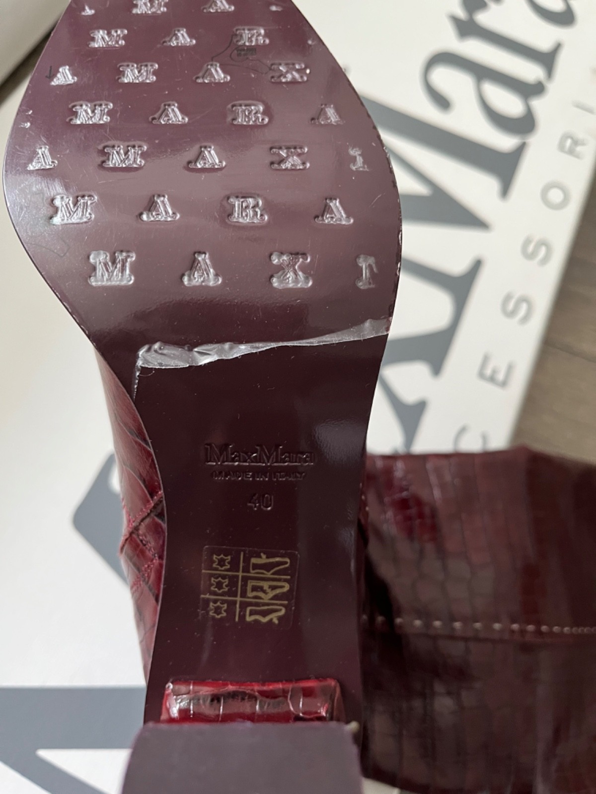 Max Mara over the knee croc boots - blood - photo 4