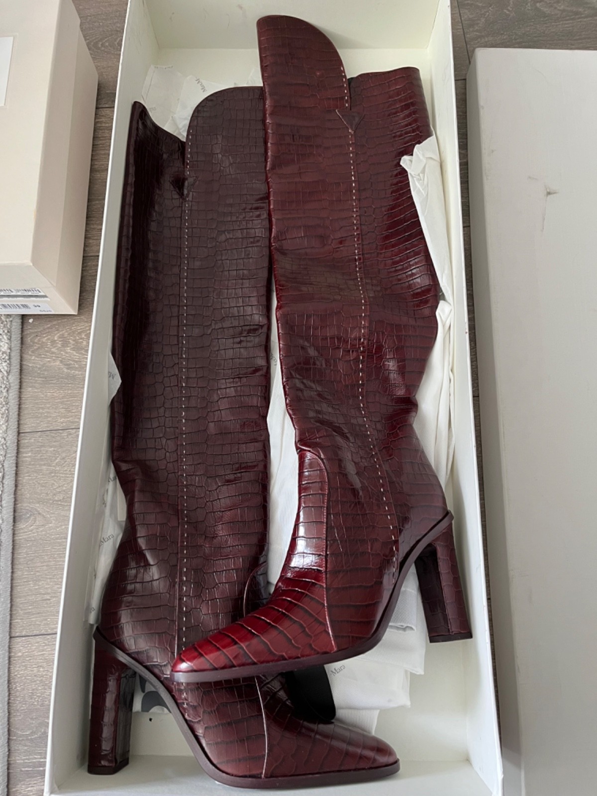 Max Mara over the knee croc boots - blood - photo 5