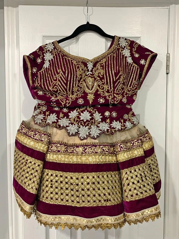 Lehanga Indian Dress (Gold and Purple)