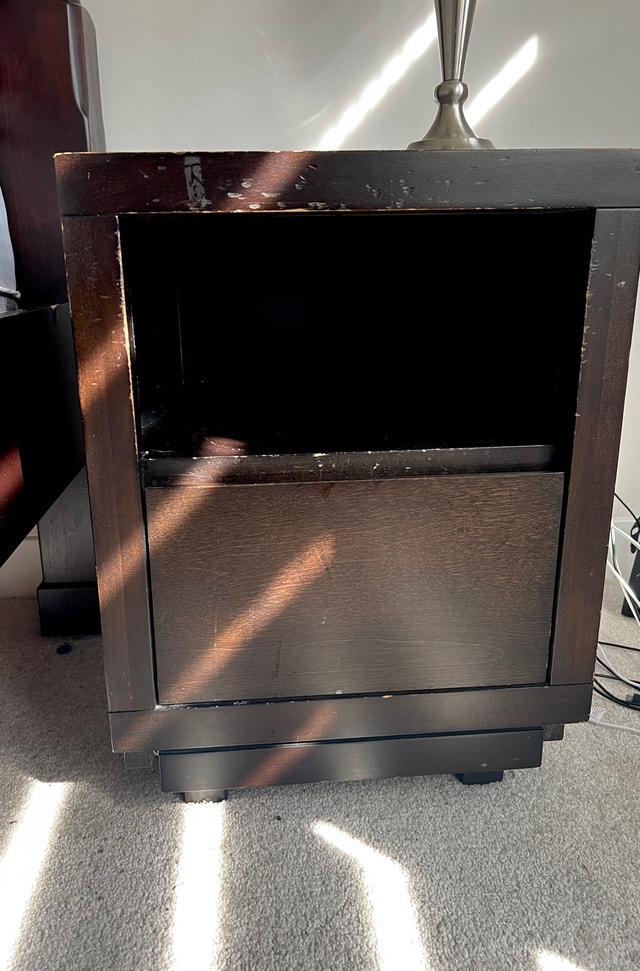 Two Modern Espresso Nightstand