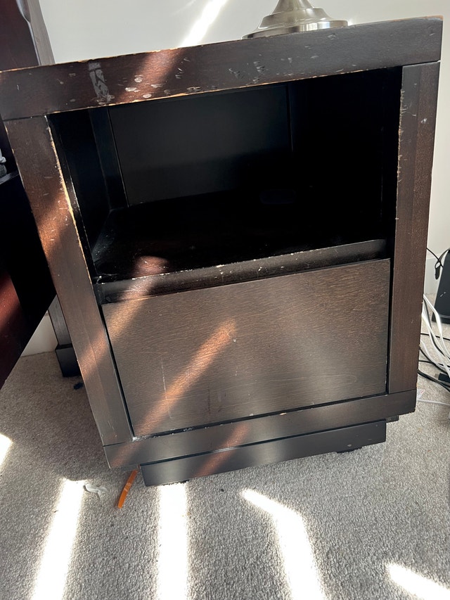 Two Modern Espresso Nightstand - photo 2