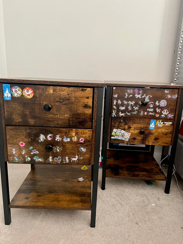 Two Industrial Nightstands