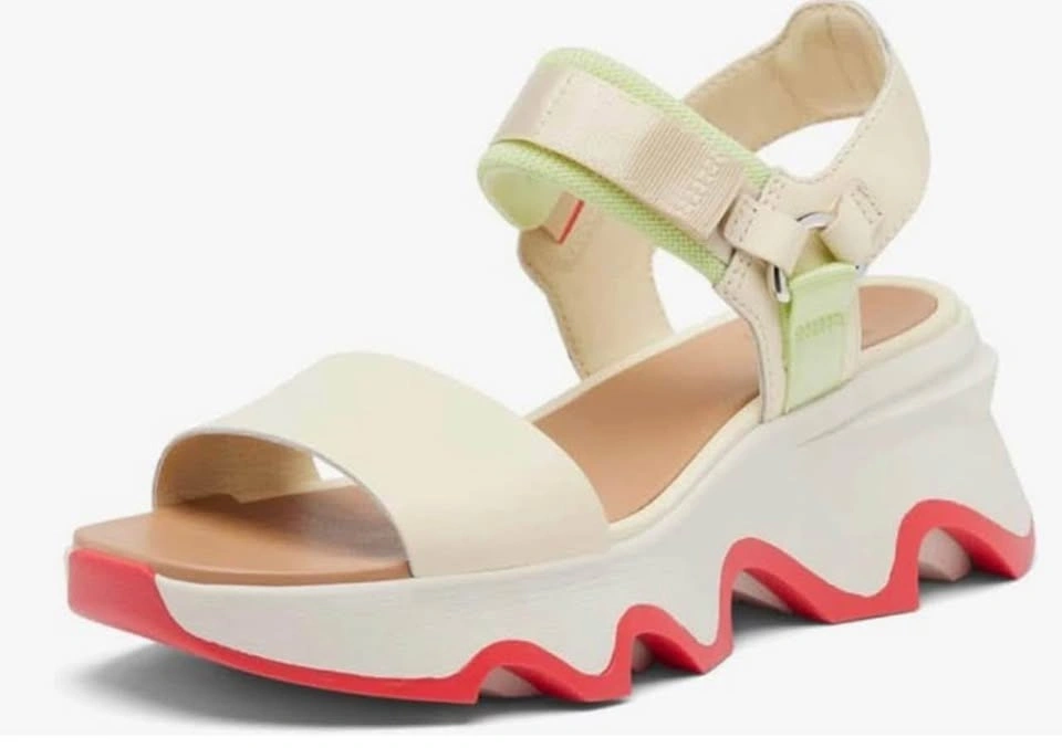New Sorel Kinetic Impact Y-Strap Wedge Sandals Sz 9.5 - photo 2