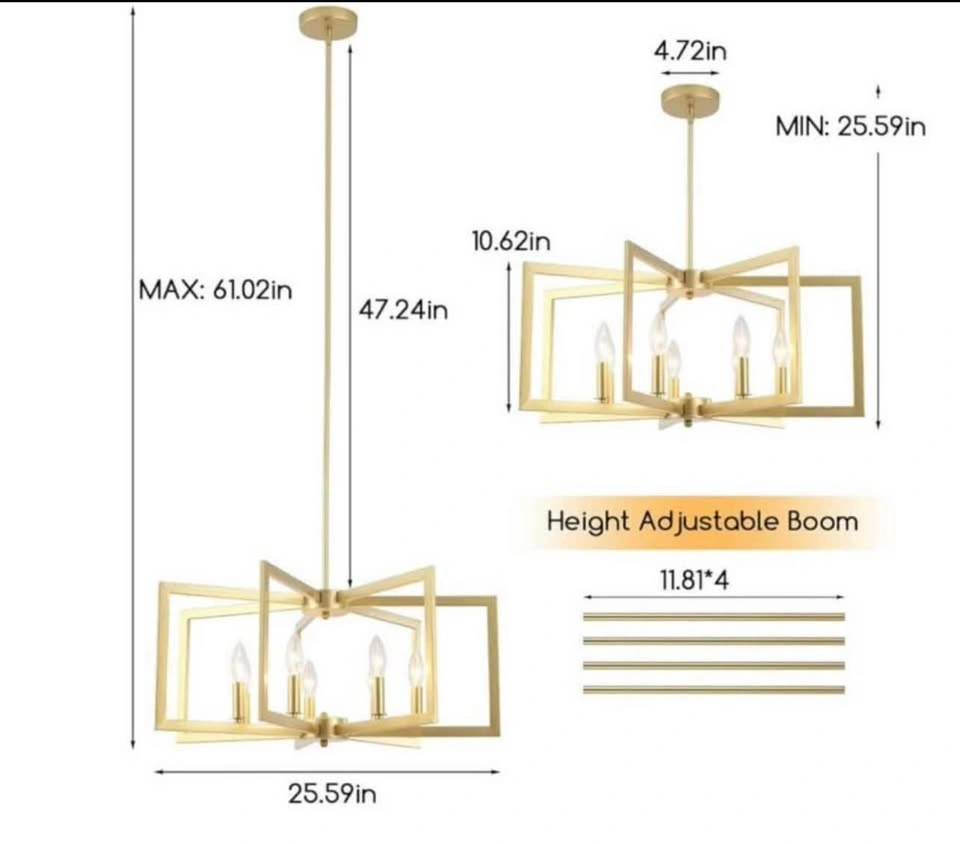 New 7 Light Gold Geometric Chandelier - photo 2