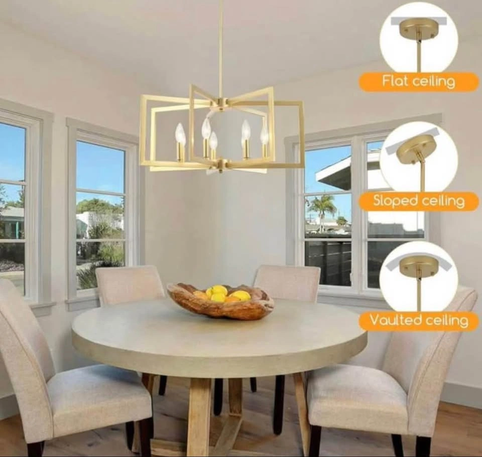 New 7 Light Gold Geometric Chandelier - photo 5