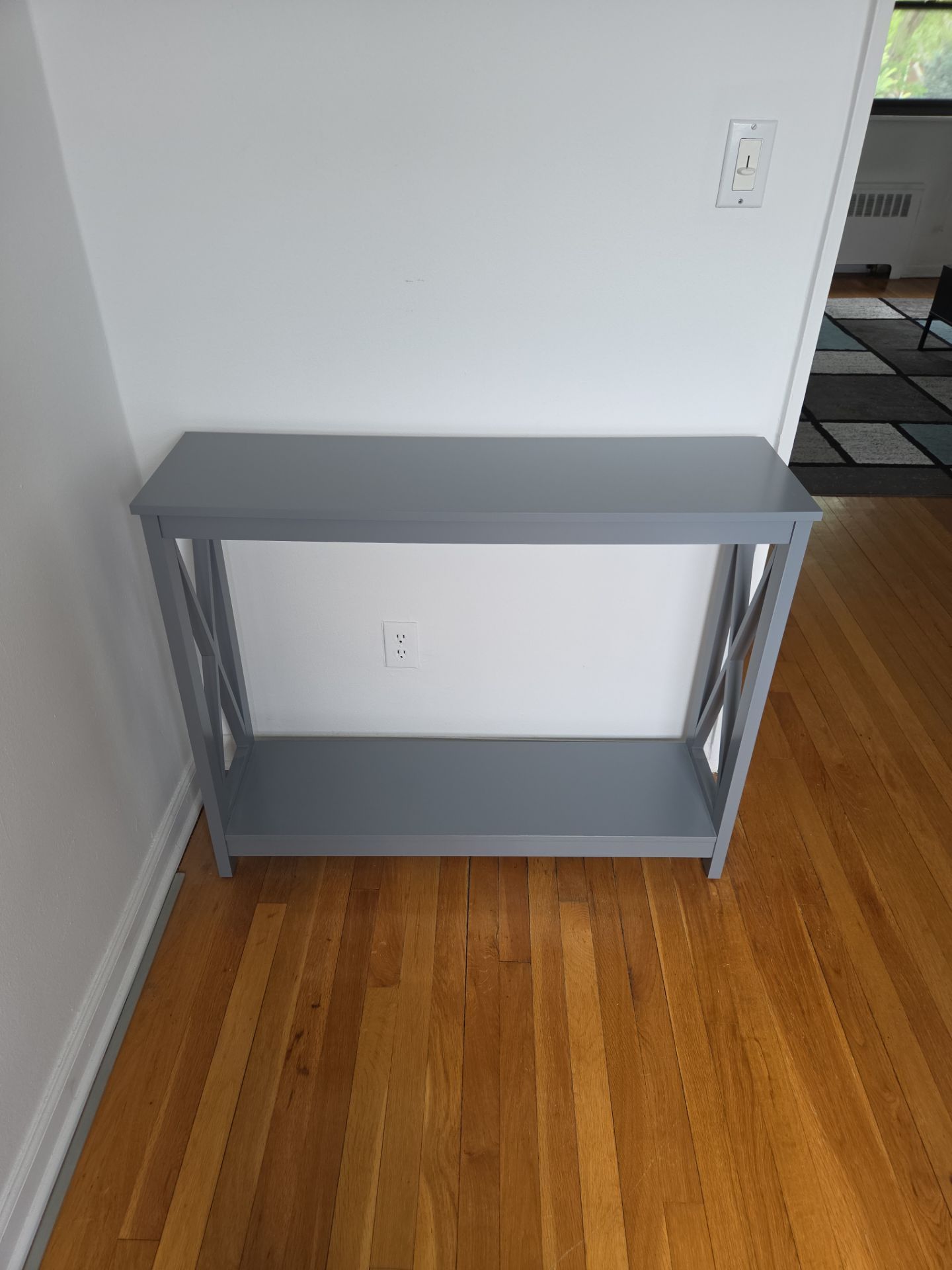 Side Console Table End Table Gray