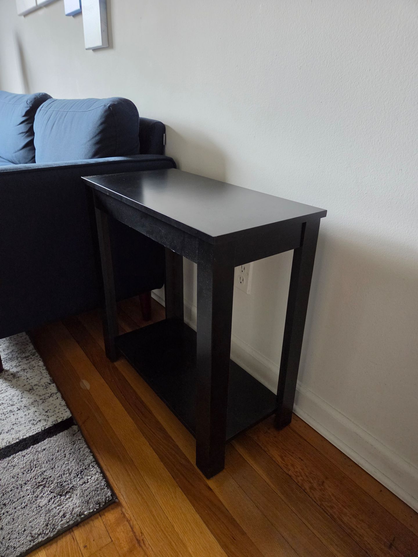 End Table Side Table Black Wood - photo 3