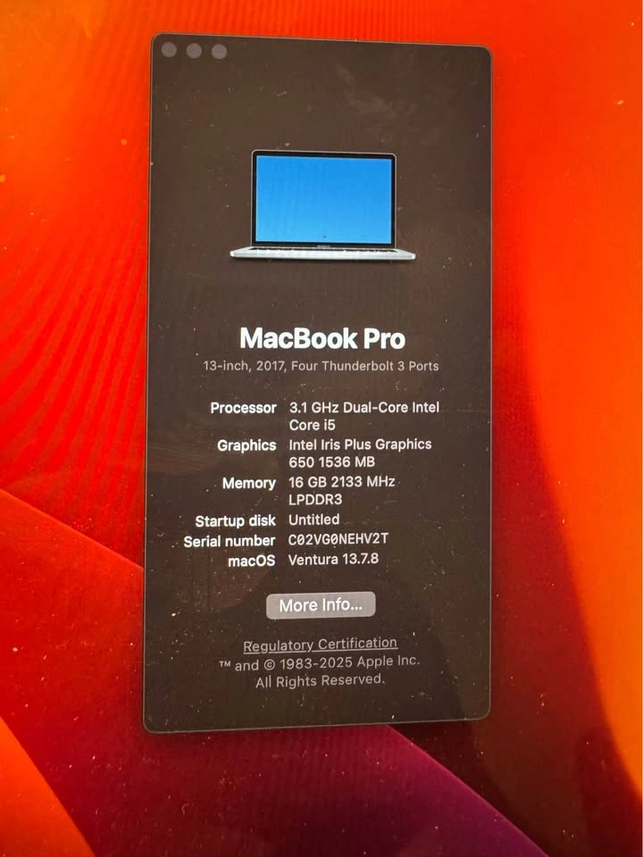 Upgraded MacBook Pro 13" (2017) - 16GB RAM / 256GB SSD - photo 4