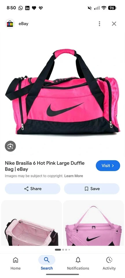 Nike Brasilia 6 Hot Pink Large Duffle Bag - photo 3