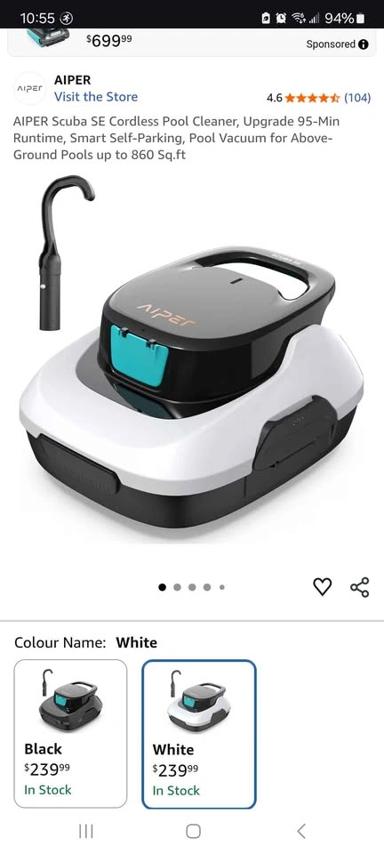 Aiper SCuba Sr cordless Robotic pool cleaner - photo 2