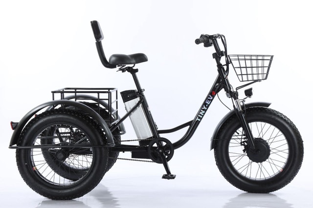 Brand new electric fat tire tricycle with basket