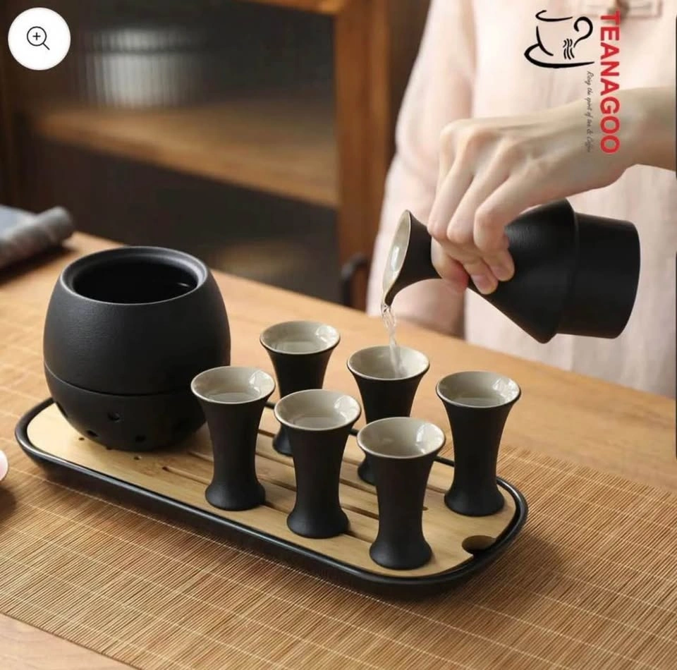 New Teanago Ceramic Sake Set with Warmer, 10pcs/ set - photo 3