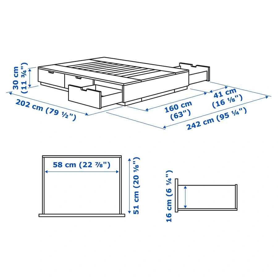 IKEA NORDLI Bed Frame with Storage - photo 2