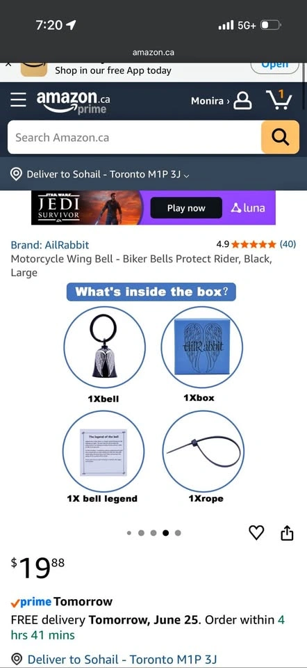 AilRabbit Motorcycle Wing Bell