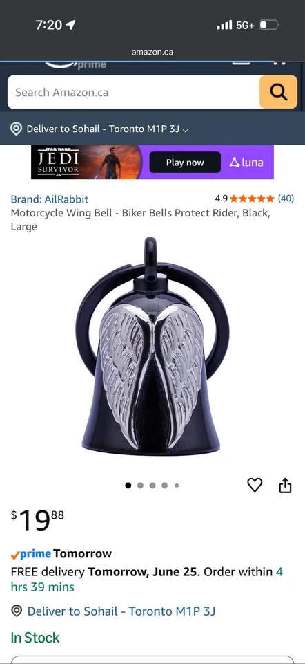 AilRabbit Motorcycle Wing Bell - photo 2