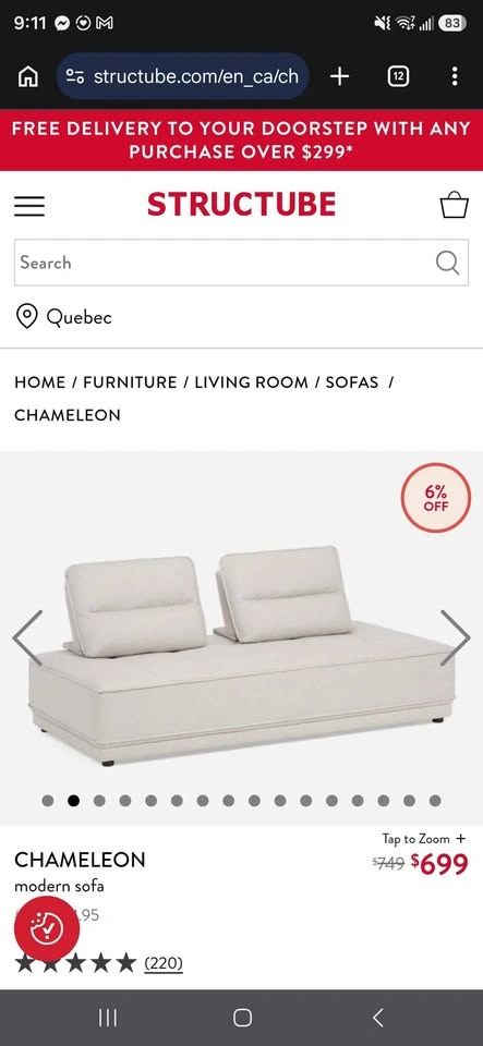 Structube Chameleon Sofa - photo 3