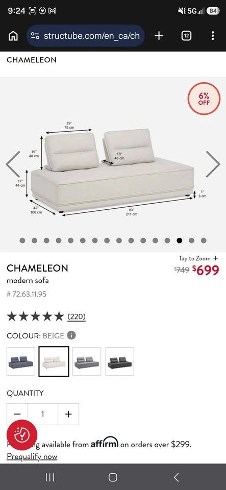 Structube Chameleon Sofa - photo 4