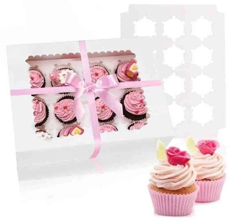 NEW Rarapop Cupcake Boxes – Lot of 4 Packs | Hold 12 | Window & - photo 2