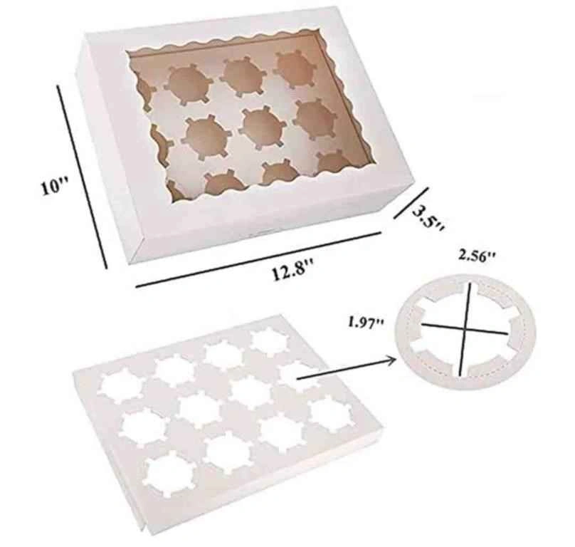 NEW Rarapop Cupcake Boxes – Lot of 4 Packs | Hold 12 | Window & - photo 3