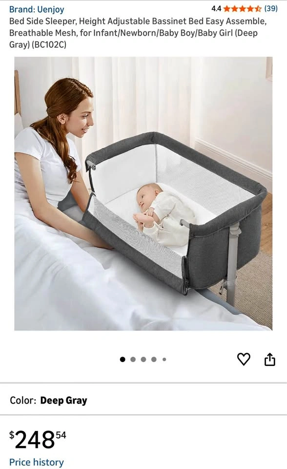 Baby bedside sleeper (Uenjoy deep grey)