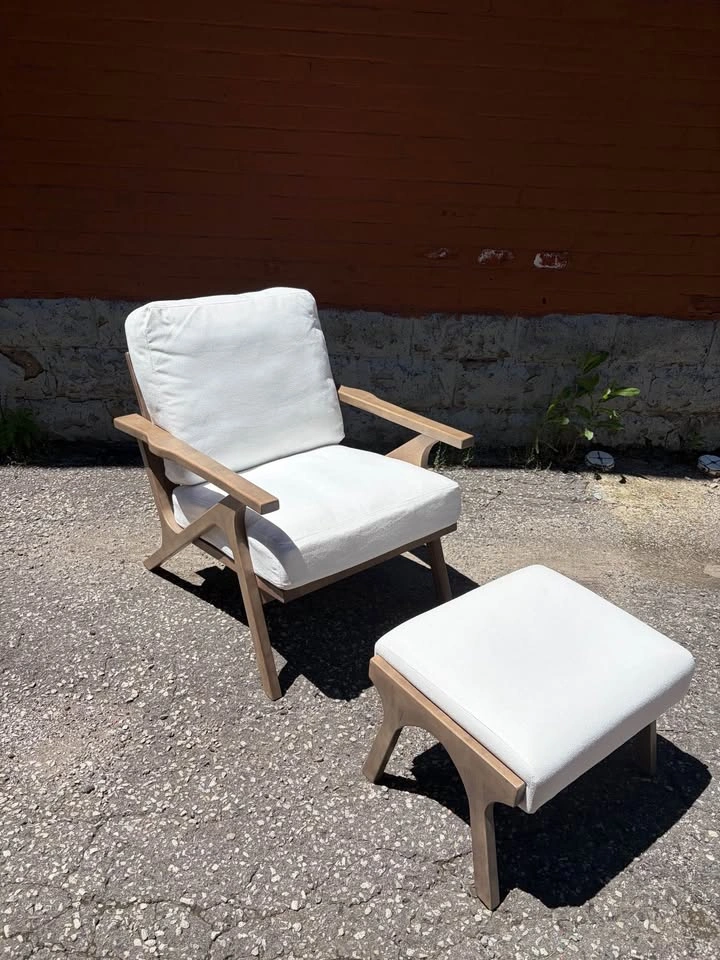 Mid-Century Modern Armchair and Ottoman Set - photo 5