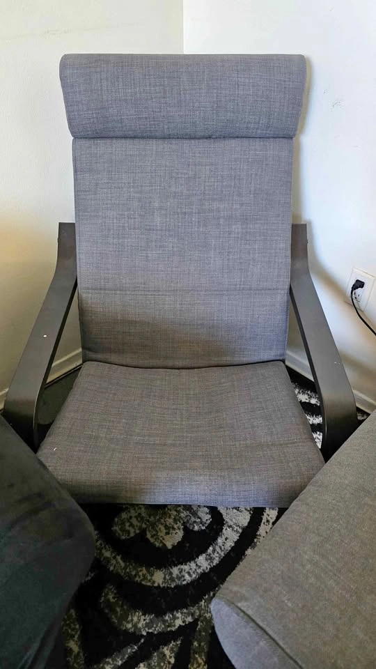 IKEA Poang chair with footstool