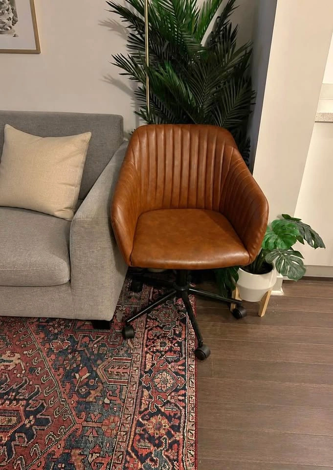 Executive office chair, rust/light brown, new condition