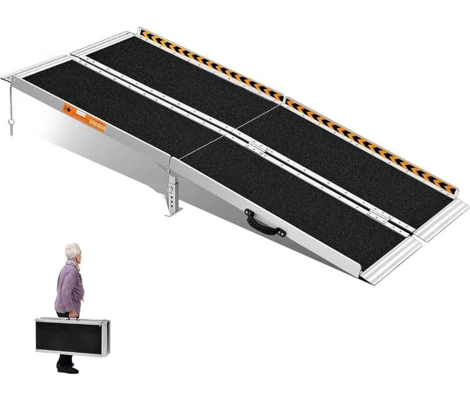 5ft Portable Aluminum Wheelchair Ramp (800 lbs Capacity)