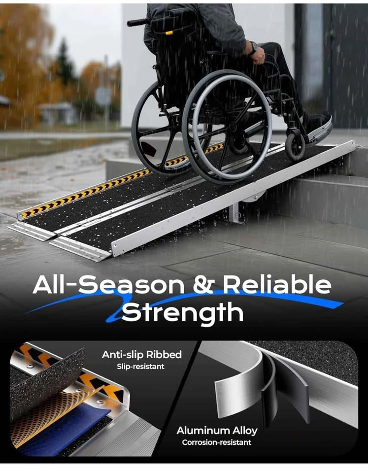 5ft Portable Aluminum Wheelchair Ramp (800 lbs Capacity) - photo 3