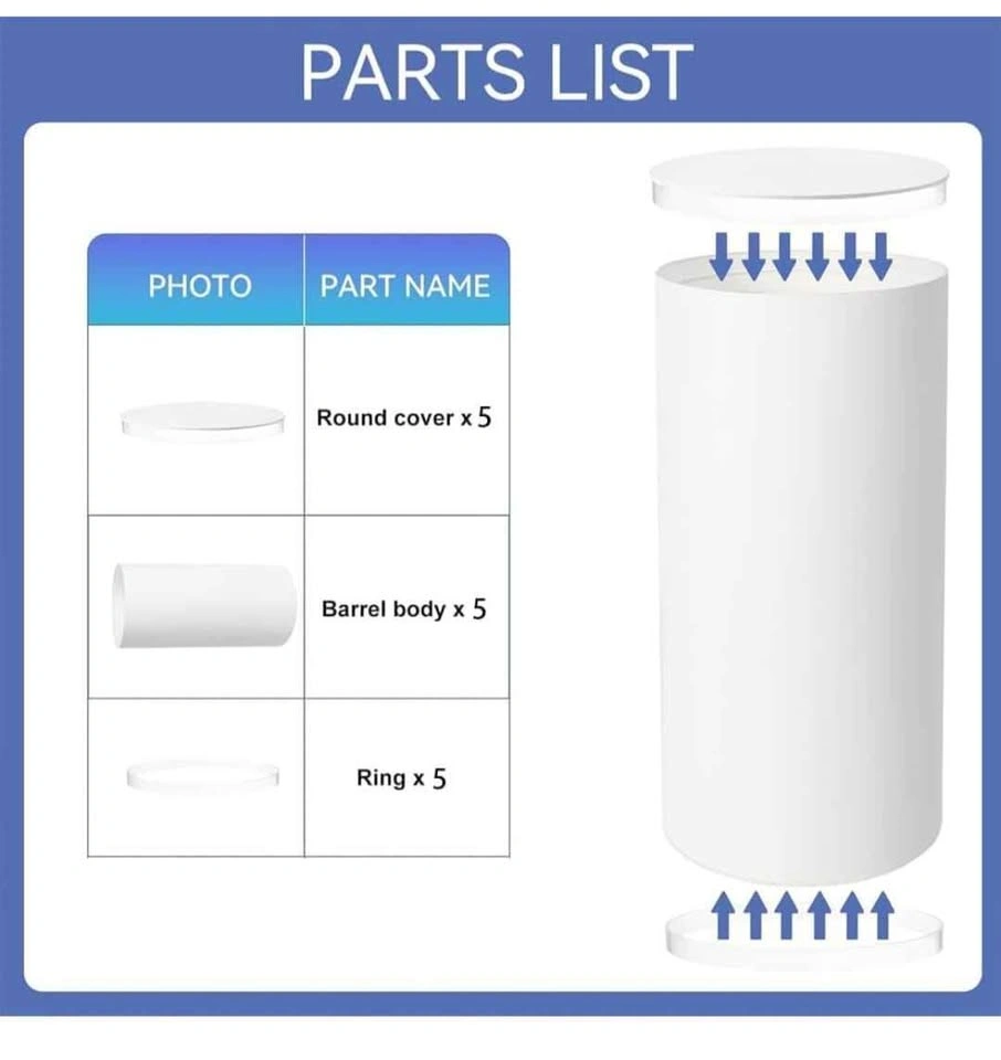 5Pcs White Acrylic Cylinder Pedestal Stands for Events - photo 2