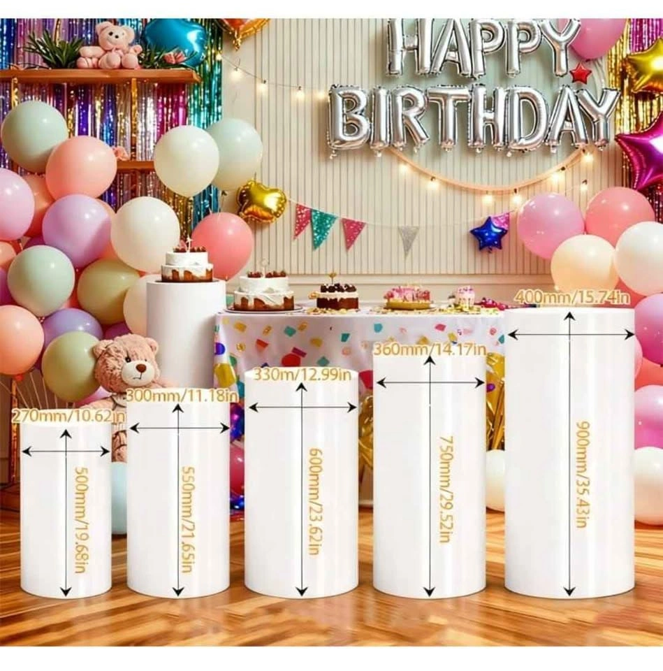 5Pcs White Acrylic Cylinder Pedestal Stands for Events - photo 5