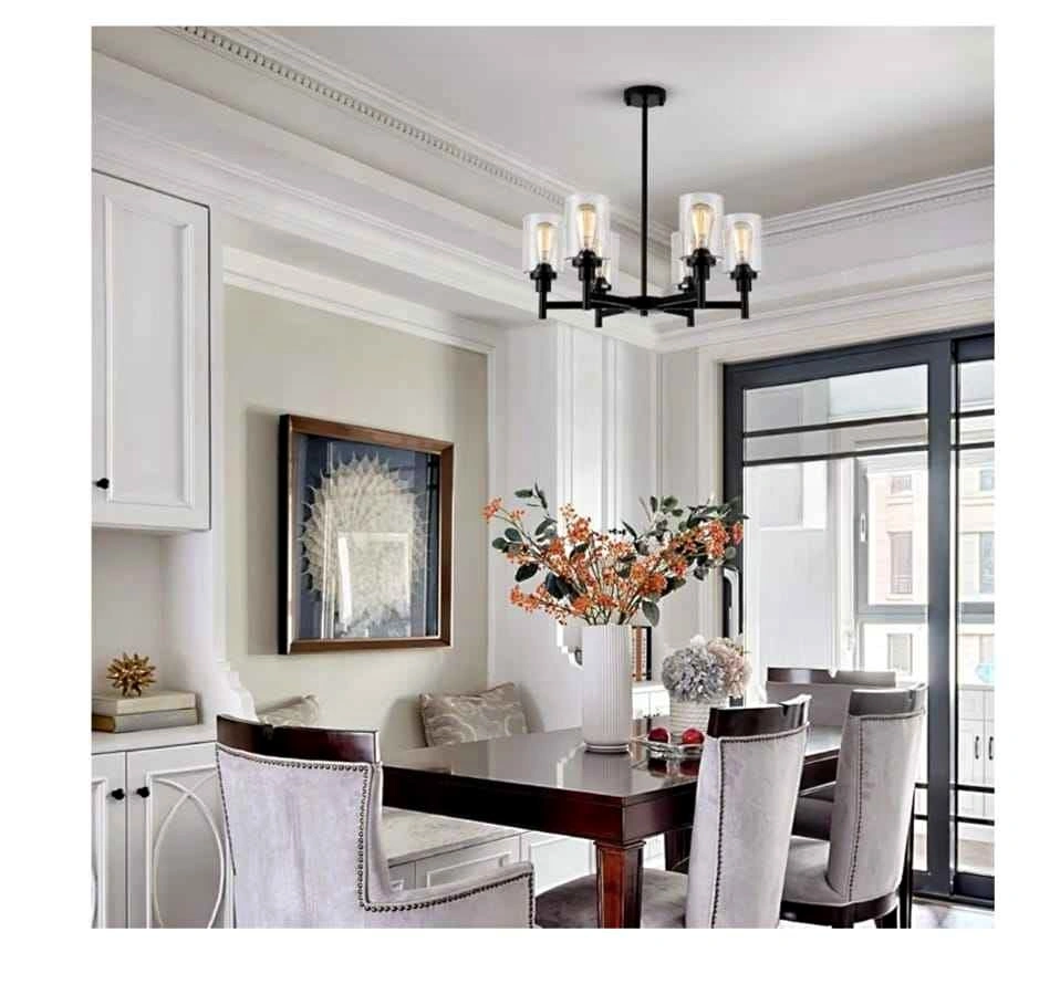 Brand NEW Black 6-Light Farmhouse Chandelier