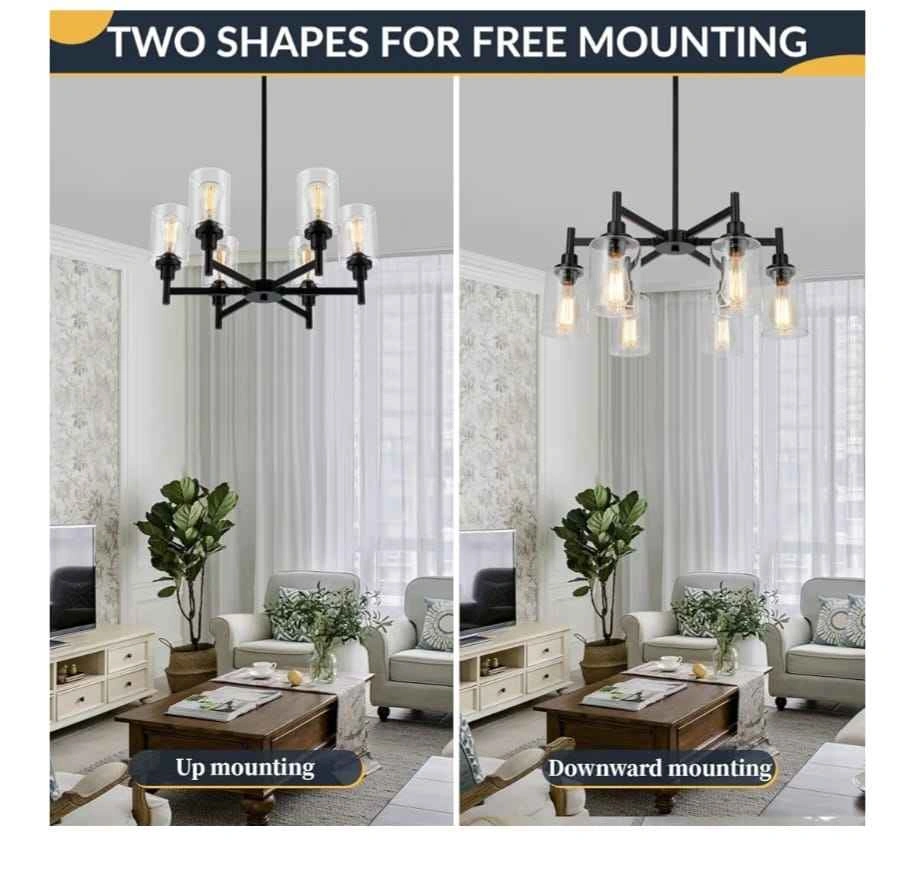 Brand NEW Black 6-Light Farmhouse Chandelier - photo 2