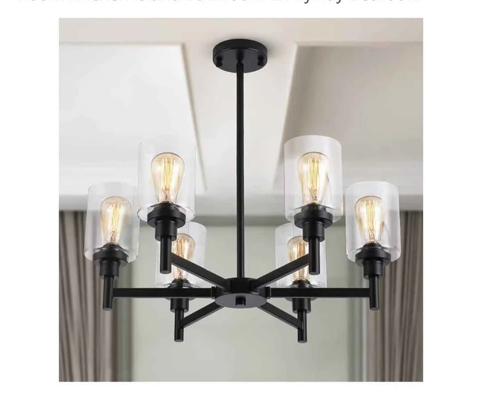 Brand NEW Black 6-Light Farmhouse Chandelier - photo 3