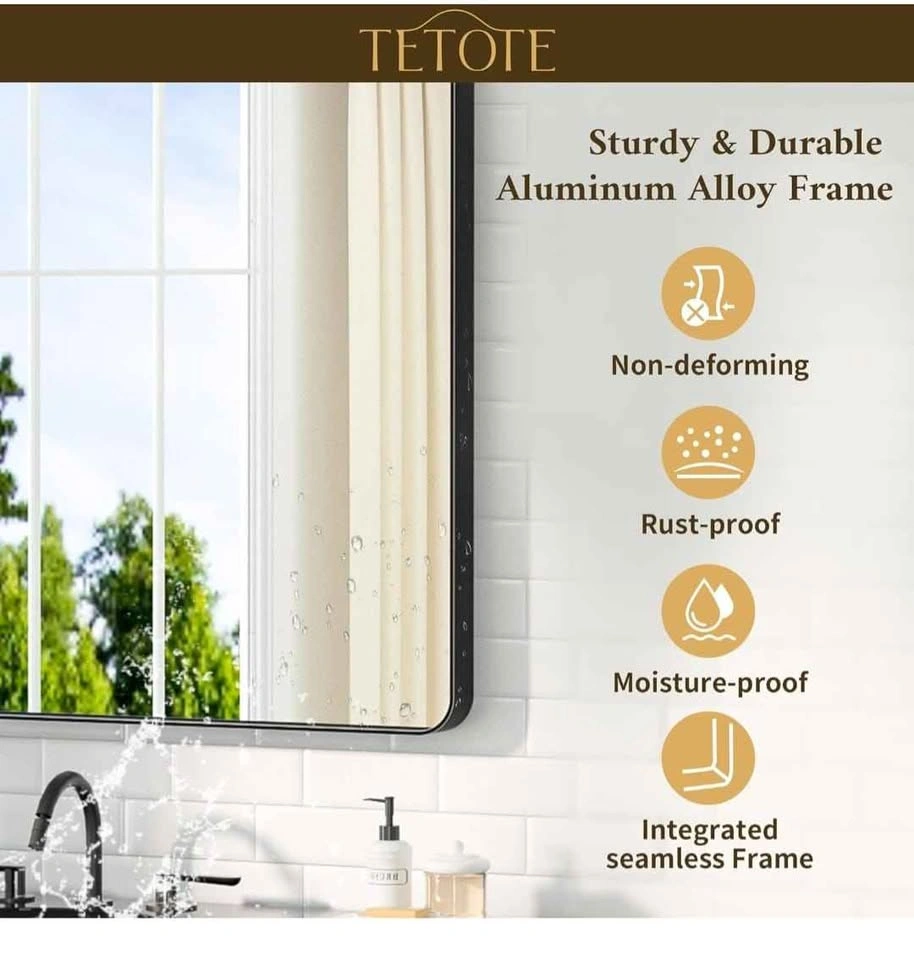 TETOTE 30 x 36 Inch Black Vanity Mirror - photo 2