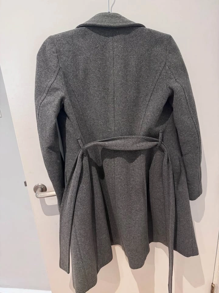 Babaton Grey Wool Blend Wrap Coat - photo 2
