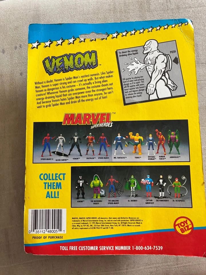 Vintage 1993 Toy Biz Marvel Super Heroes Venom Action Figure - photo 2