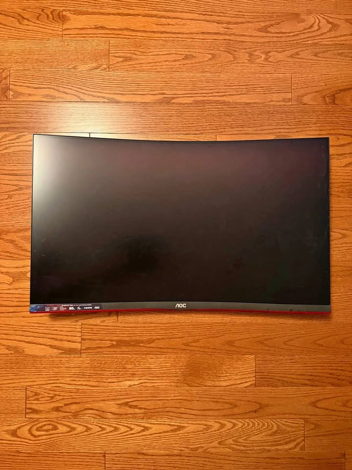 AOC curved gaming monitor w/ Dual Arm Mount