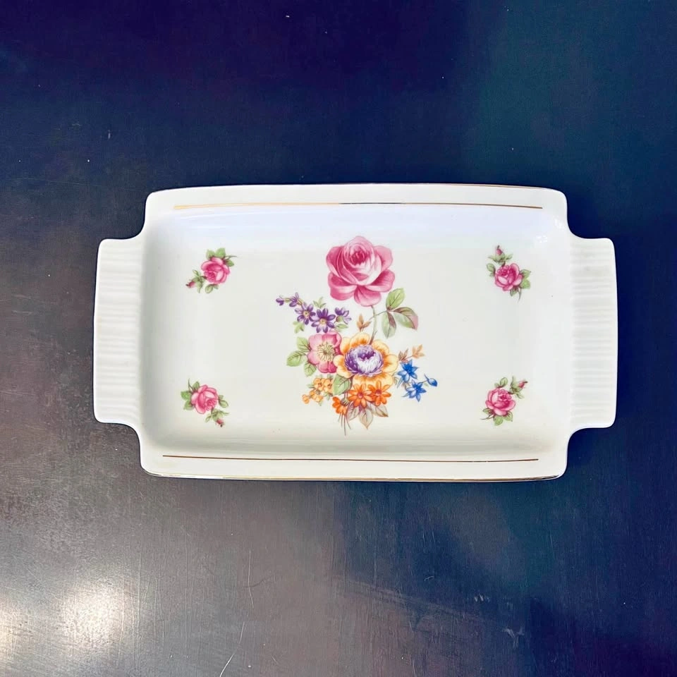 CP Colditz Germany Floral Sandwich Tray Small Serving Dish